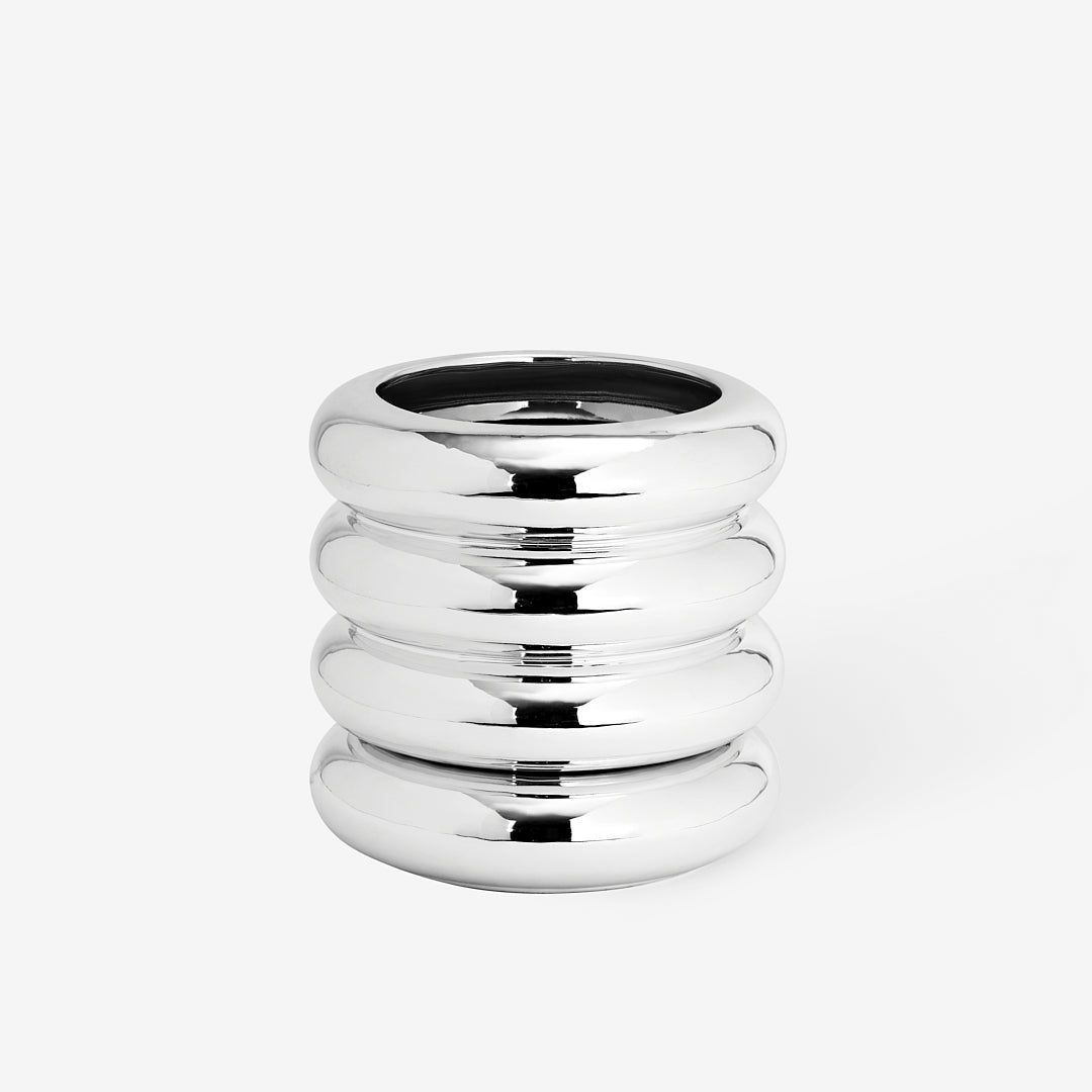Stacking Planter - Tall. Chrome