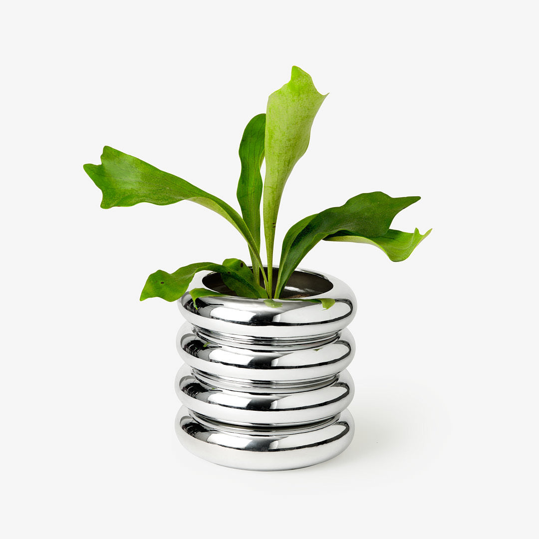 Stacking Planter - Tall. Chrome